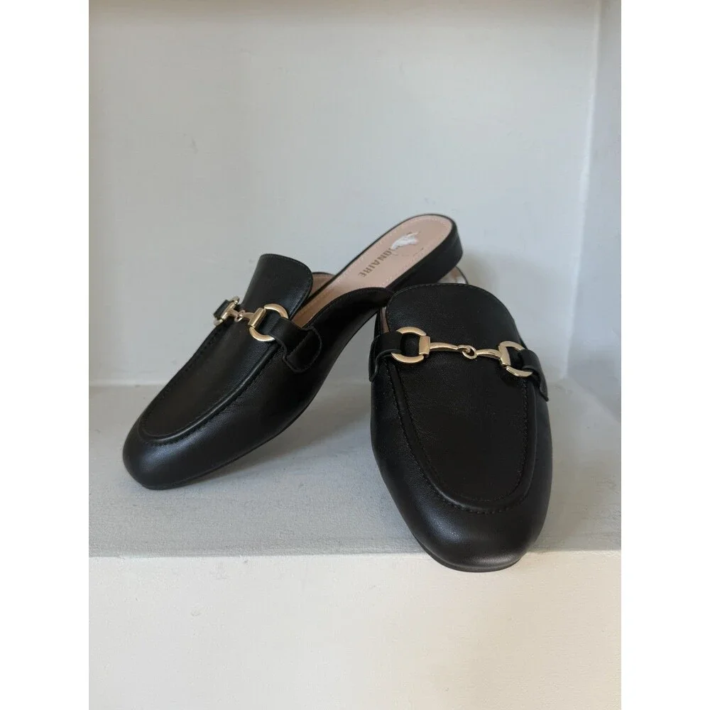 Cushionaire Yoga Mule Loafers Size 8 Black Horsebit Slip On Comfort Flats